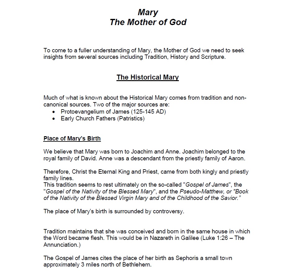 MARY THE MOTHER OF GOD