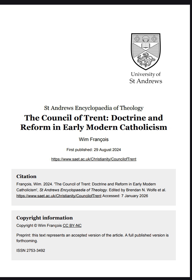 The Council of Trent: Doctrine and Reform in Early Modern Catholicism
