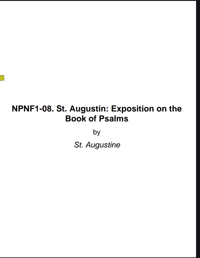 St. Augustin: Exposition on the Book of Psalms